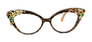 KIM cat-eye eyeglass frame in amber tortoiseshell acetate, Francis Klein Paris